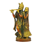 SVARUP Brass Radh Krishna Idol in Multicolor Height 8 Inch