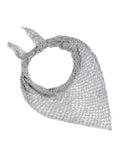Hair Drama Co. Boho Crochet Scarf For Women | Medium Size Silver Crochet Headscarf | Bohemian Bandana Scarves | Metallic Thread Headband Scarfs for All Seasons