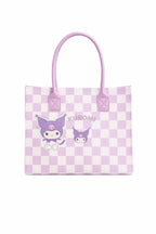 THE CUTE CRAZE New Cartoon Felt Tote Bag – Large Capacity Lightweight Shoulder Bag for Shopping, College & Daily Use (PURPLE)