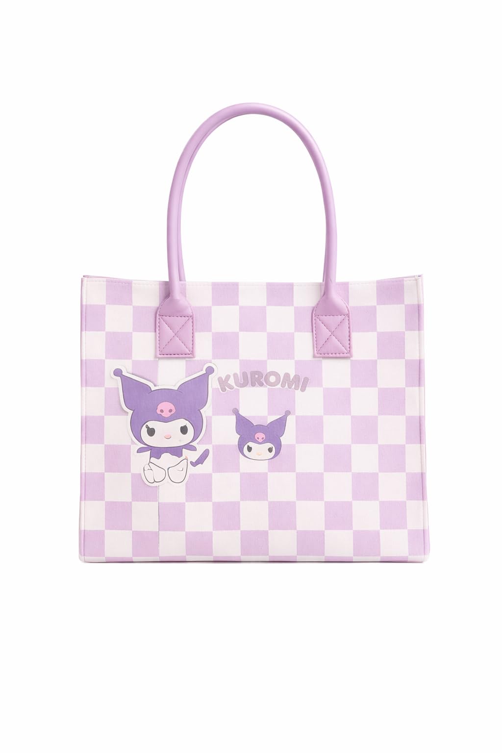 THE CUTE CRAZE New Cartoon Felt Tote Bag – Large Capacity Lightweight Shoulder Bag for Shopping, College & Daily Use (PURPLE)