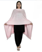Choice own first Woolen Solid Shawl (Pink, Free Size)