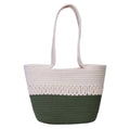 Attractive Hand Bag | Extra large Tote Bag | Summer Bag | Bucket Bag | Basket Bag | Bamboo Tote | Beach Bags for Women | Boho Bag | Kauna Bag | Handbag | Jute Bag | Handmade Bag (Green & White)
