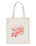 Delhi Printing Co. Stay groovy tote bag|Strong Cotton Bag for Shopping | Canvas Tote Bag for Women & Girls | Stylish Cotton Handbags (DCTBH-142)