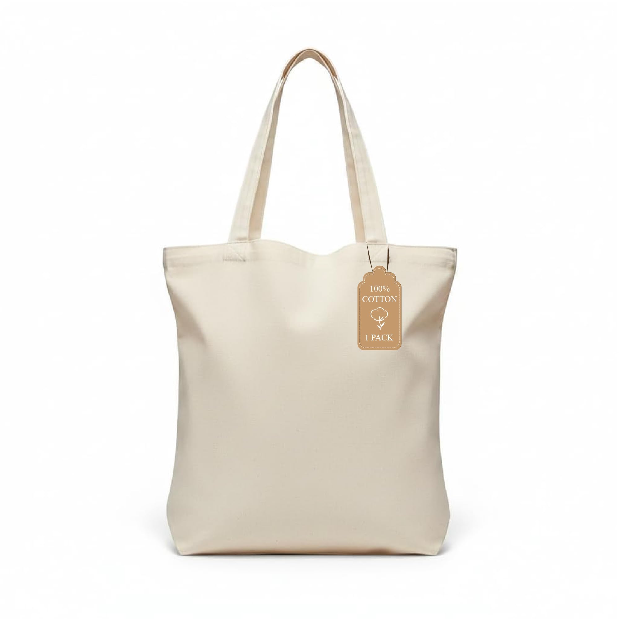 Ecotribe Plain Cotton Canvas Tote Bag – Heavy-Duty, Reusable, Eco-Friendly, Sustainable Shopping and Grocery bag – Perfect for DIY, Painting & Everyday Use - Multi-Purpose Bag (PACK OF 1)