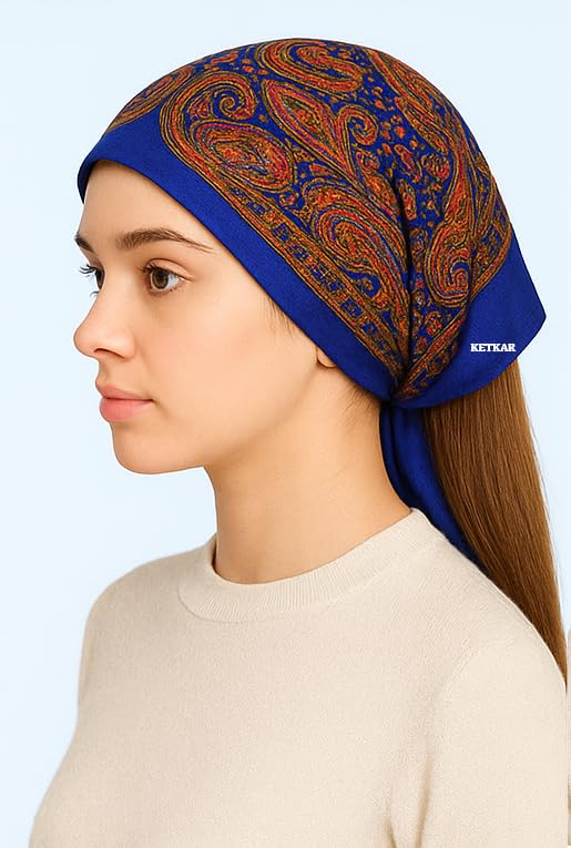 KETKAR Women's Woolen Winter Scarf | Soft & Warm Cold Weather Wrap Muffler Shawl | Stylish Winter Accessory | Pack of 1_Blue