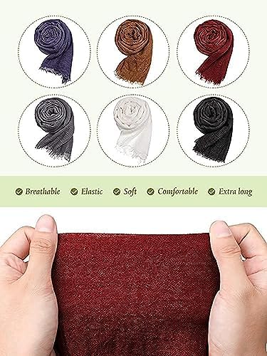 ICW Women's UV Protection Premium Light Weight Wrinkle Ironless Crinkle Cotton Hemp Summer Scarf Stoles Shawl head scarves for girls (peach)