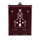 YIXT Solid Wood Home Temple with LED Spotlight | Wooden Mandir for Pooja Room, Wall Mounted Design | Wood Pooja Mandir with Dome & Cabinet Storage