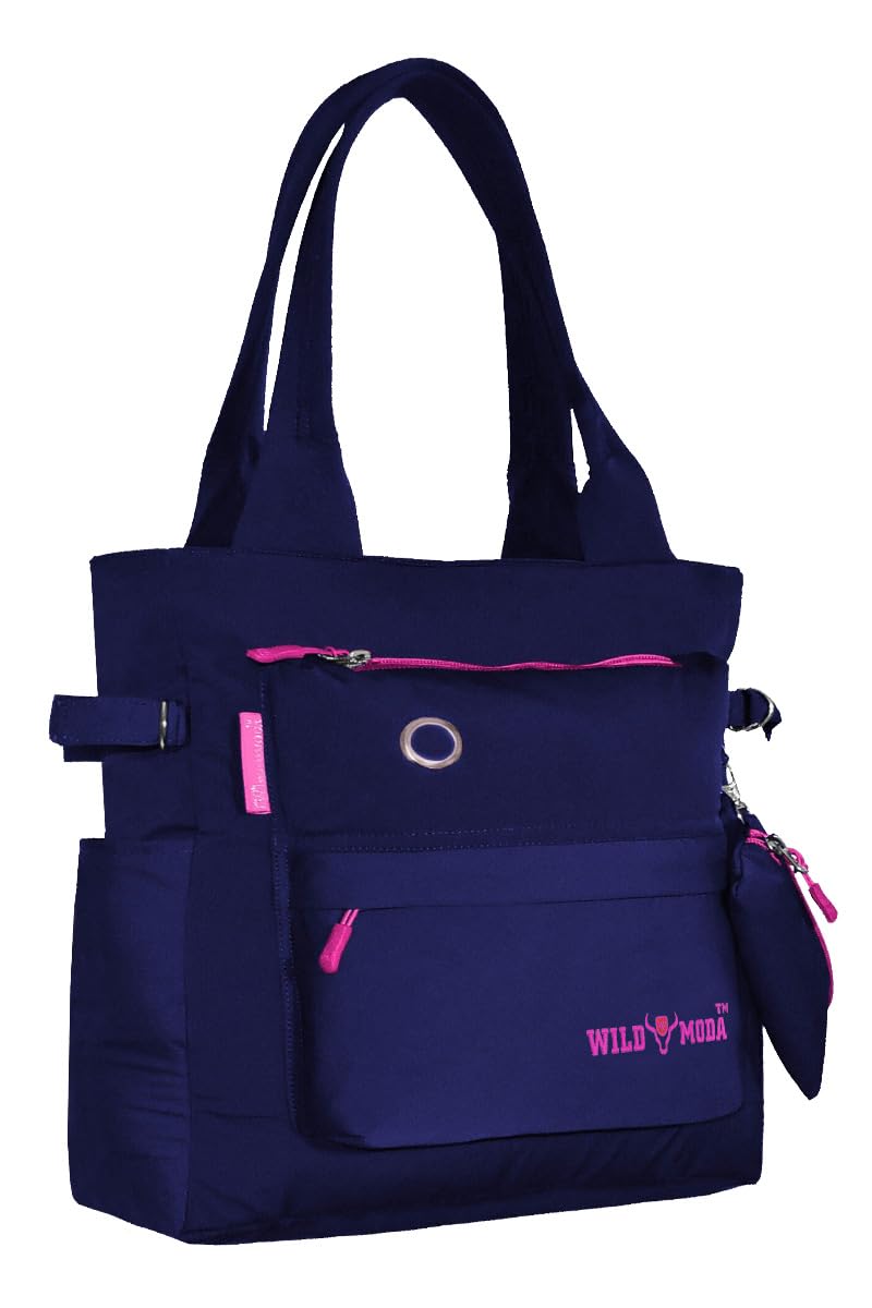 WILD MODA College And Office Everyday Tote Bag For Girls And Women (Blue)