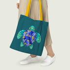 The Purple Tree Turtle Art Tote Bag witH for Women - 1 Pc, Woman Tote Bag, Eco Friendly Tote, Underwater Theme Bags, Gifts For Women