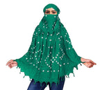 Crockett Cotton Face Mask Scarf with Sun Protection – Long Cotton Dupatta for Women & Girls – Universal Size, Stylish UV Protection Cover for Vahical Driver Outdoor Use (Green Bandhani)