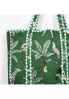 Yda fashion Quilted Cotton Tote Bag for Women & Men, 3 Layer Shopping Bag, Printed Reusable Grocery Tote, Lightweight Multipurpose Shoulder Handbag for Daily Use