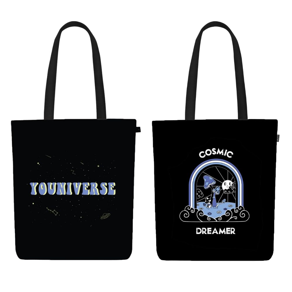 Eco Right Canvas Tote Bags for Women with Zip, College Bag for Girls, 100% Organic Cotton Tote Bag for Shopping, Travel & beach bags for women (Pack of 2)
