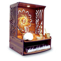 LET'S DIY Wooden Handcrafted OM Carved Temple | Traditional Home Mandir with Side Design Pattern | Pooja Mandir for Home & Office (Pack of 1)
