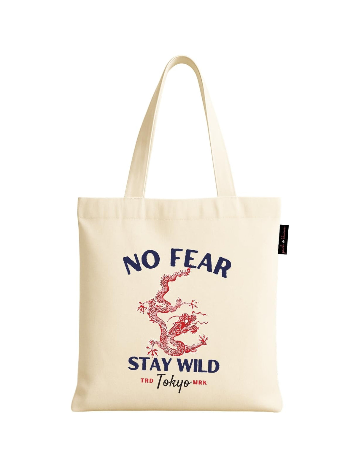 Peach Blossom Women's Printed Cotton Zipper Tote Bags (WHT - NATURE)