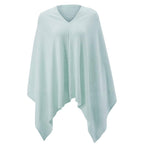 Women Ponchos Sweater Versatile Lightweight Solid Knitted Shawl Wrap Scarf Cape Accessories for Womens Light Blue