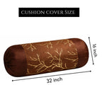 Stuffique Bolster Pillow Cover Set of 5, Round Cushion Cover - 16 x 32 inches, Brown