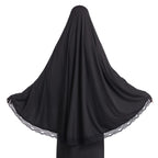 ICW Women Stretchable Jersey Jilbab Cum Prayer khimar Hijab (Free Size) 42 Inch (Black)