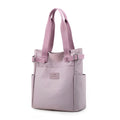 PALAY Tote Bag for College Girls Women Purple Nylon Multi-Pockets Handbag