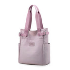 PALAY Tote Bag for College Girls Women Purple Nylon Multi-Pockets Handbag
