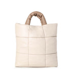 Haute Sauce White Quilted tote bag with Zip Closure for Women & Girls | Bags for women | Trendy, Cute, Fancy, Stylish, Purse, handbag, side bag for ladies | shoulder bag for women | Shopper bag