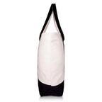 ketmart Cotton Canvas Tote Bag, Reusable Grocery vegetable Shopping Fashionable Two-Tone Cloth Bags for Crafts, DIY Your Creative Designs(Color_Off White)