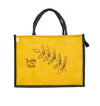 JUTEKA Printed Jute Bag for Lunch, Office, Grocery, Picnic, Tiffin, Shopping Hand Bag with padded cotton handles…