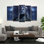 VIBECRAFTS Adiyogi Shiva Statue Canvas Wall Painting Set of Five Pieces For Home|Office|Living Room|Gift (PTVC5Pcs2_6596N)