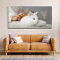 VIBECRAFTS Canvas Paintings for Living Room Drawing Room Cute White Bunny Premium Wall Painting Wall Painting Fitted with Wooden Frame for Home | Office | Gift (PTVCH_2318)