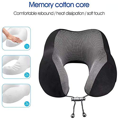SKYLOFTS 100% Cotton Blue Neck Pillow for Boys Car, Train, Flight, Bus - Microfibre Travel Cushions with Sleeping Eye Mask- Kids