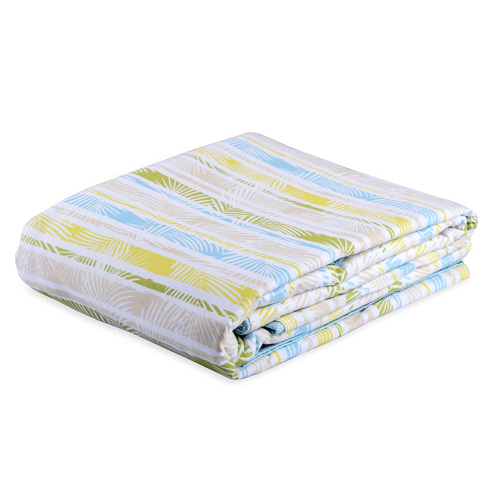 Wakefit Dohar Single Bed | 100% Cotton Blanket for Single Size Bed, Quilt | 110 GSM | Reverisible AC Blanket | 90x56 Inches - Tropica Yellow Kafalo