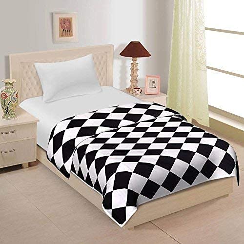 WONDERLOOK 100% Super Soft Reversible Design Dohar I AC Blanket I Blanket for All Season I Gifting (Double, Black & White) Kafalo