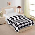 WONDERLOOK 100% Super Soft Reversible Design Dohar I AC Blanket I Blanket for All Season I Gifting (Single, Black & White) Kafalo