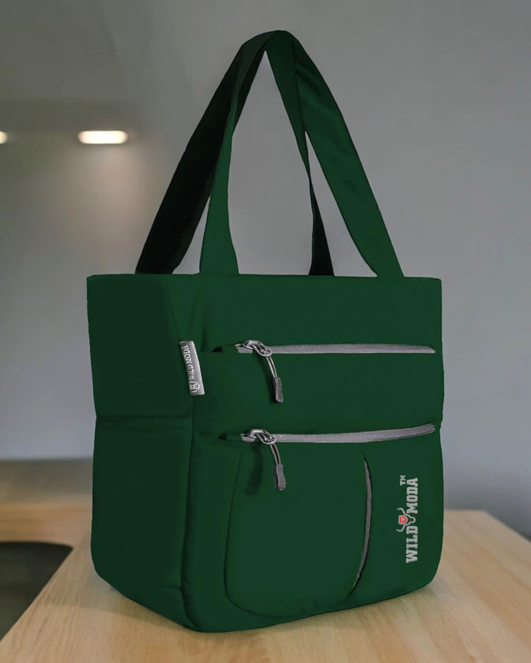 WILD MODA Women Kareena Multipurpose Shoulder & Tote Bag (Green & Grey)