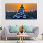 VIBECRAFTS Canvas Paintings for Living Room Drawing Room Spiritual Shiva Statue Canvas Wall Painting Fitted With Wooden Frame For Home | Office | Living Room | Gift (PTVCH_2470)