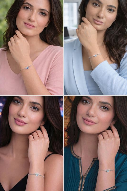 Clara 925 Silver Butterfly Adjustable Bracelet Gift for Women and Girls