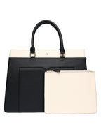 HORRA 13 Inch Laptop Bag For Women Office use with padded Laptop Compartment and Extra Pouch- Black| Laptop Tote Handbag for Work| For College| Stylish Vegan Leather Handbag | Daily & Travel Use