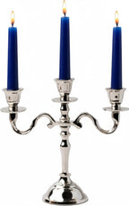 PURESTORY Candle Holder | Mini 3 Arm Taper Candle Holder | Silver Aluminium | Heat Resistant | Candlesticks for Home Decor, Wedding, Party, DinningTable Centerpiece, Church Altar & Festive Occasions