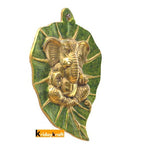 KridayKraft Wall Hanging Ganesh on Leaf with Meenakari Work Decorative Showpiece