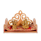 Wooden Mini Temple for Home, Wall Mounted Pooja Mandir Shelf, 20 x 15 x 14 cm, Wooden Colour