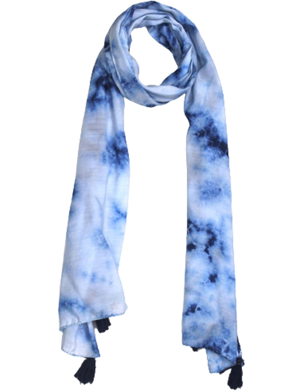 DESI BUTIK Alluring Muslin Tie-Dye Printed Dark Blue Everyday Light-weight Scarves/Stoles for Women SCARF101