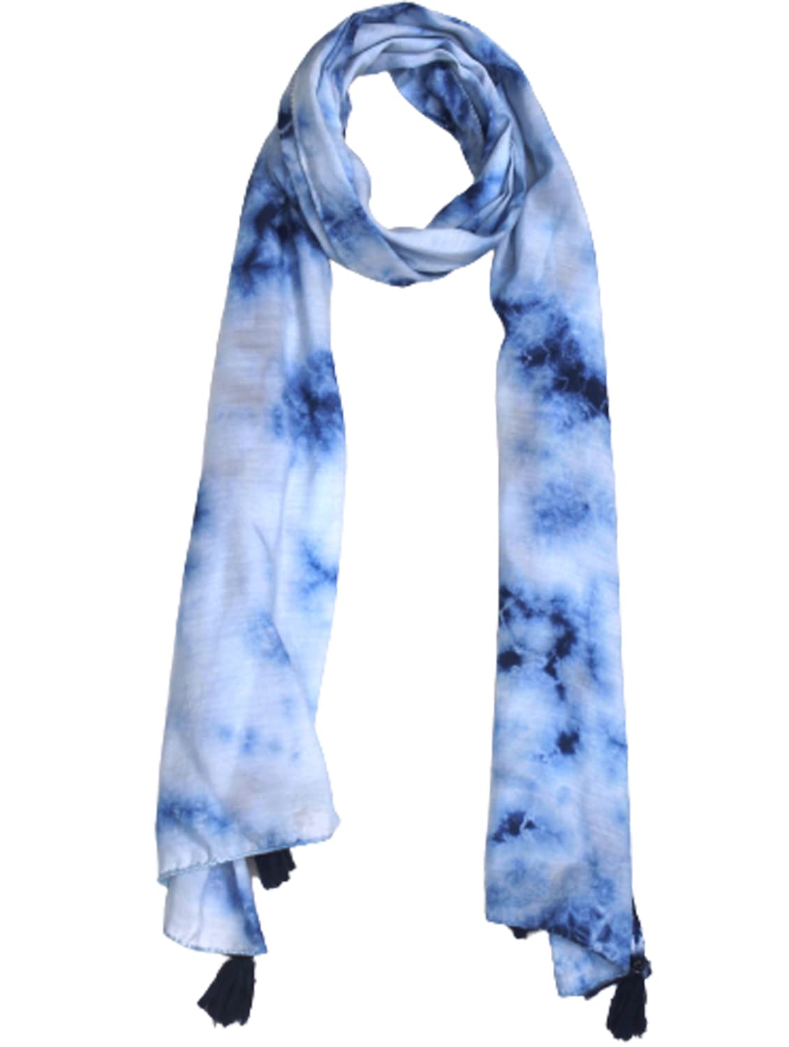 DESI BUTIK Alluring Muslin Tie-Dye Printed Dark Blue Everyday Light-weight Scarves/Stoles for Women SCARF101