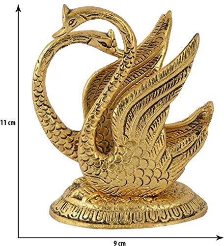 Decor And Art Metal Decorative Golden Swan Duck Shape Napkin, Tissue Paper Holder for Dining Table (Golden) -11cm