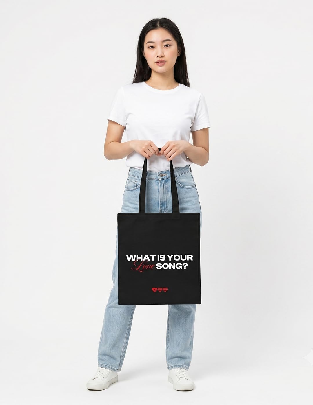 The Korhean Store Arirang World Tour What is your Love Song Black Tote for College, Travelling, Shopping, Office, Beach & Daily Use, Ecofriendly & Reusable, Premium Canvas Cotton