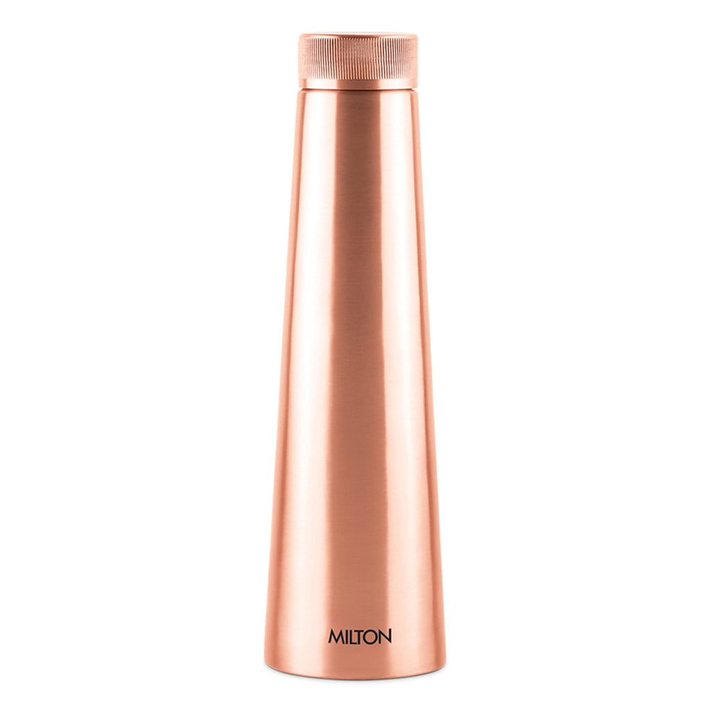 MILTON Copper Delight 1000 Water Bottle 880 ml | 100% Pure Lacquer Coating Copper Water Bottle | Ayurveda Health Benefit | BPA Free, Leak Proof Office Bottle | Supports Digestive & Boosts Immunity