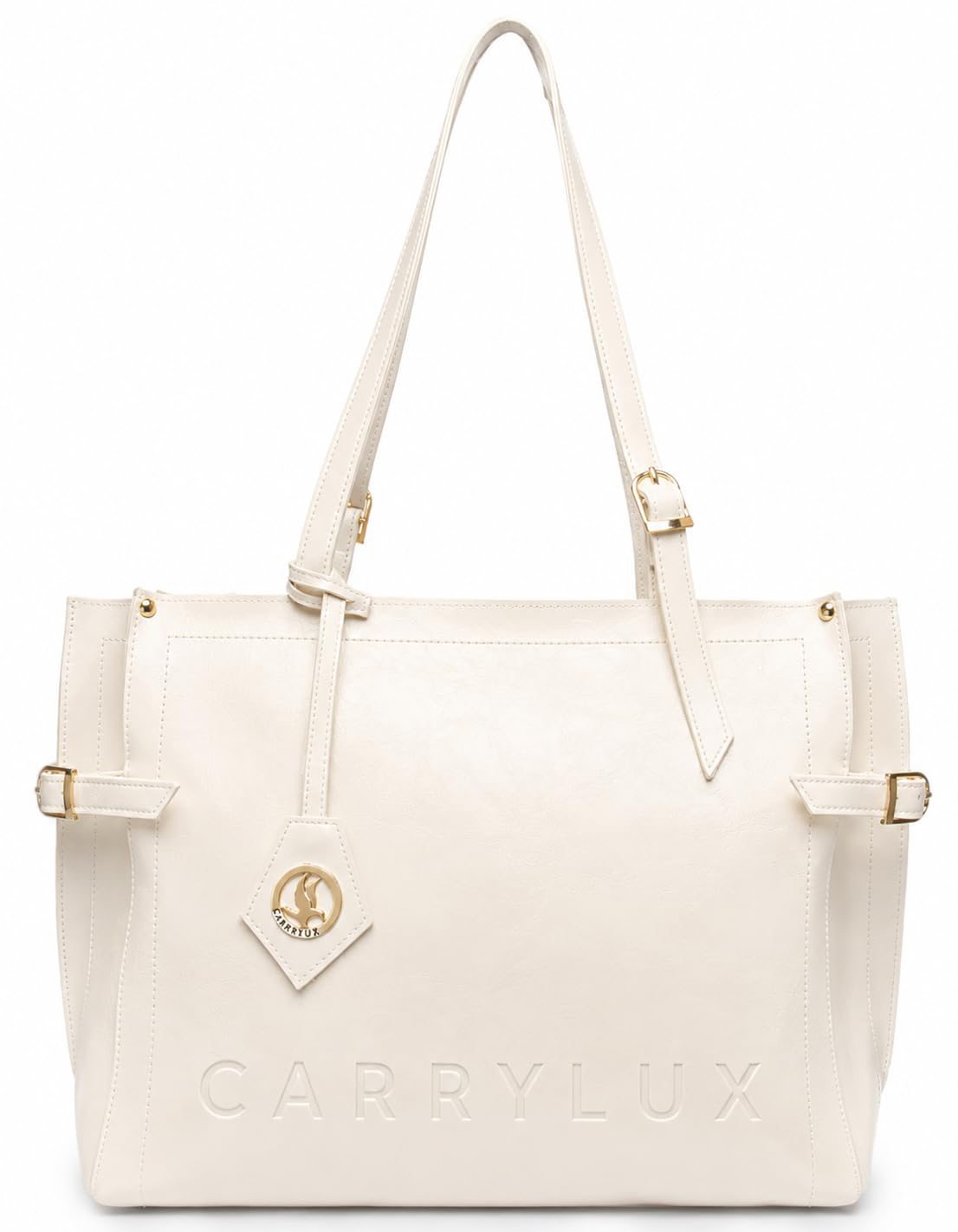 Carrylux Soft PU Textured Tote Bag for Women (Ivory)