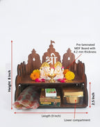Bindian Wooden Pooja Mandir for Home Wall Mounted | Wooden Table Top God Temple | Pooja Stand for Home | Puja Mandir | Puja Unit for House | Temple for Office (Temple 6)