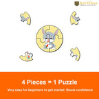 Artvibes Cute Animals Premium Wooden Puzzles for Kids | Jigsaw Puzzles for Kids Age 2-5 | 4 Piece Puzzles | Toddlers Wooden Puzzle (PZ_602N), Set of 6