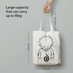 The Korhean Store Naruto Anime Print Tote Bag for College, Travelling, Shopping, Office, Beach & Daily Use, Ecofriendly & Reusable, Premium Canvas Cotton