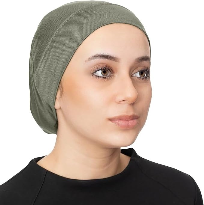 PAROPKAR Women Hijab Undercap Hijab Scarf For Muslim Women Under Scarf Hijab Cap Solid Colour Hijab Tube Unisex Stretch Dreadlocks Tube Neck Gaiter & Neck Warmern Bandana (Black Olive)