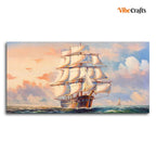 VIBECRAFTS Homcraft Canvas Paintings for Living Room Drawing Room Amazing Sailing Ship Wall Painting Fitted with Wooden Frame for Home|Office|Gift(PTVCH_2265)(48 x 24 Inches)
